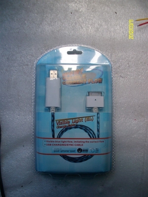 Boa qualidade visível luz Mini USB cabo de dados com cor branca